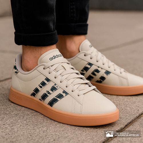 Zapato Adidas FTW Grand Court deportivo casual beige para hombre