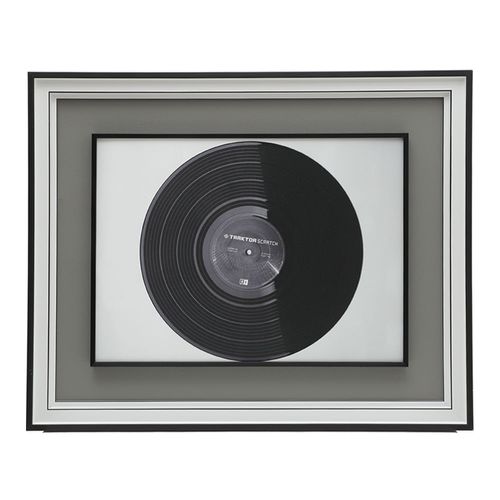 Cuadro decorativo disco negro 44x54 cm