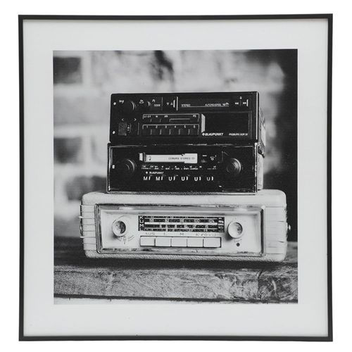 Cuadro decorativo caseteras retro 40x40 cm