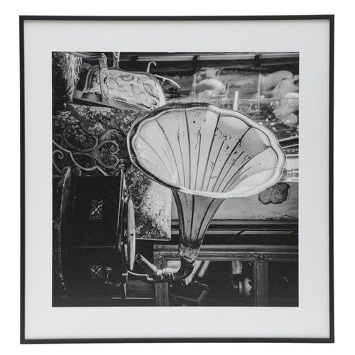 Cuadro decorativo fonógrafo antiguo 40x40 cm