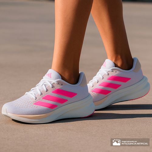Zapato Adidas Supernova Stride 2.0 running deportivo blanco para mujer
