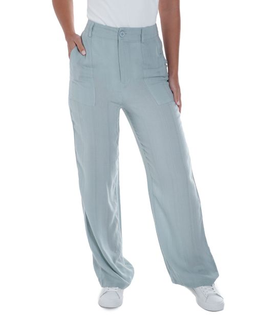 Pantalón Orange palazzo celeste de cintura alta para mujer