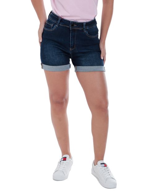 Short Most Wanted denim azul de cintura alta para mujer