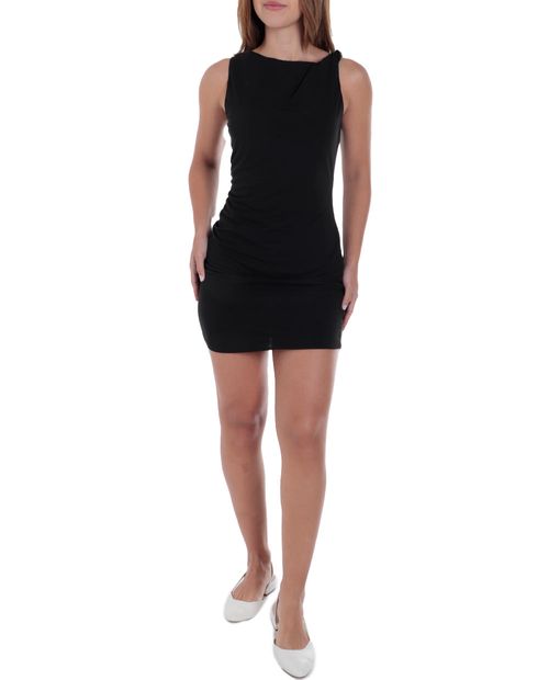 Vestido Orange bodycon negro sin mangas para mujer