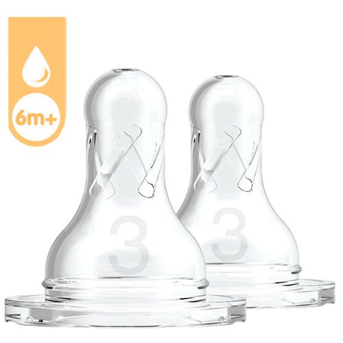 Set de 2 biberones flujo rápido Natural Flow 6 M+