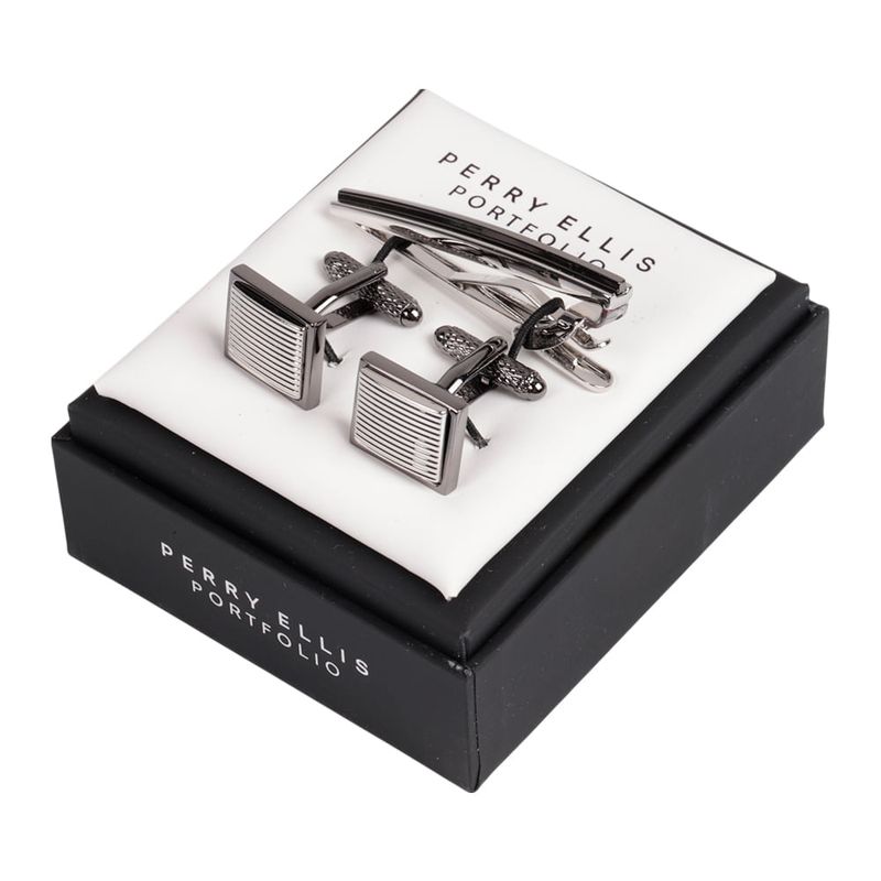 104814577-Set-de-mancuernillas-y-broche-Perry-Ellis-plateados-para-hombre