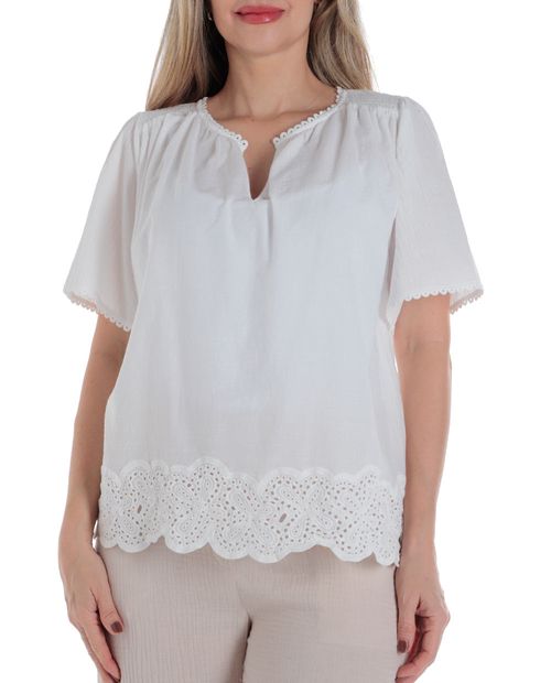 Blusa VS Sport casual blanca manga corta para mujer