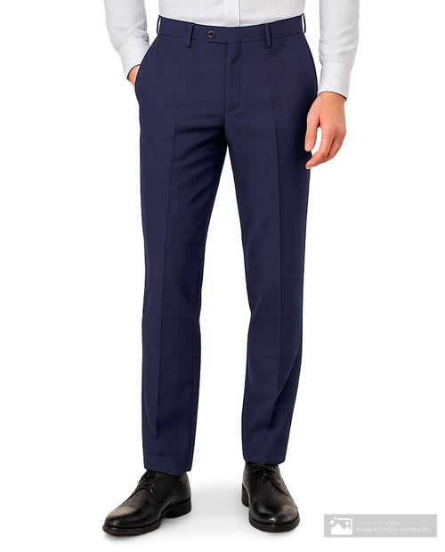 Pantalón formal Zanetti Orange slim fit azul navy heather para hombre