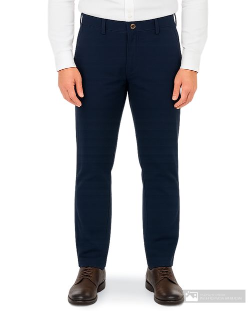 Pantalón chino Gents regular fit azul navy sólido para hombre