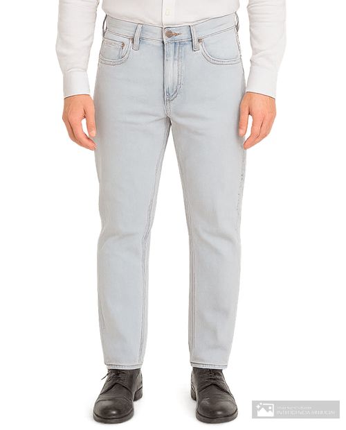 Jeans classic fit Oscar de la Renta celeste denim para hombre
