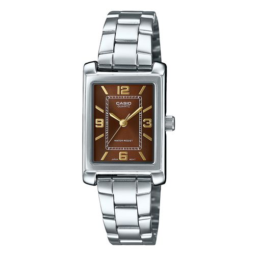 Reloj Casio análogo Standard de acero inoxidable plateado para mujer