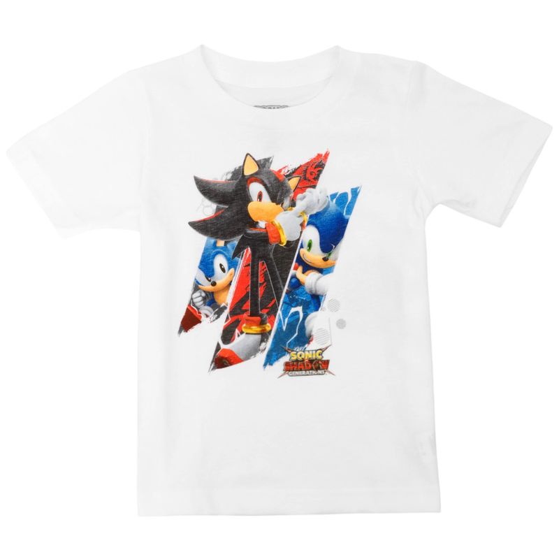 Camiseta blanca con estampado Sonic para niño