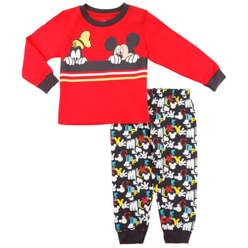 Pijama de 2 piezas bicolor con estampado Mickey Mouse para niño