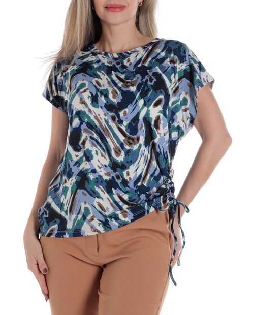 Blusa Sabrina casual estampada manga corta para mujer