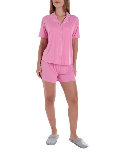 Pijama con short St. Jacks rosado para mujer