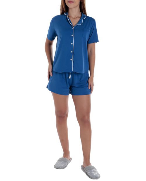 Pijama con short St. Jacks azul para mujer