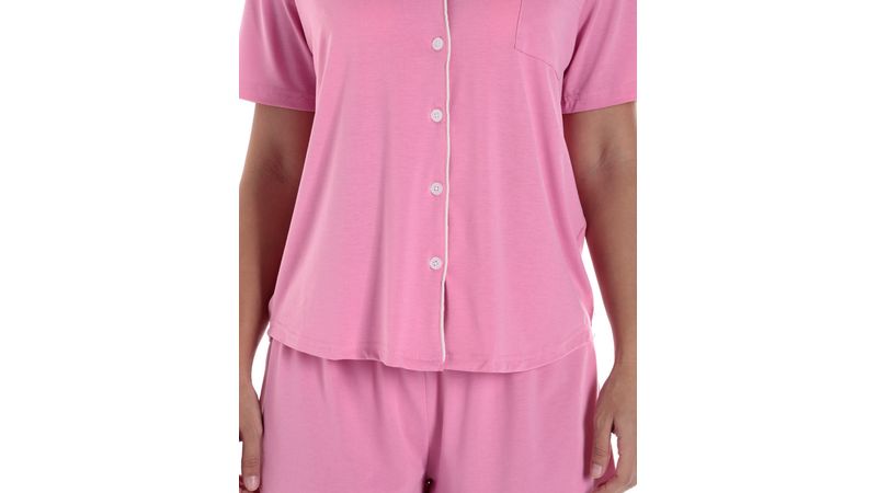 Pijama con short Jacks rosado para mujer