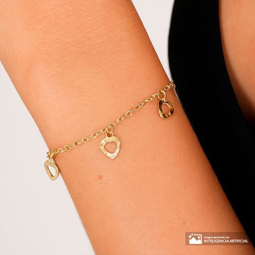 Pulsera de enchape de oro 3 mm- 7.5" para mujer