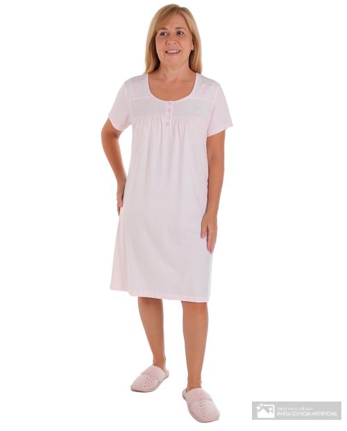 Camisón Nicolle rosado manga corta para mujer