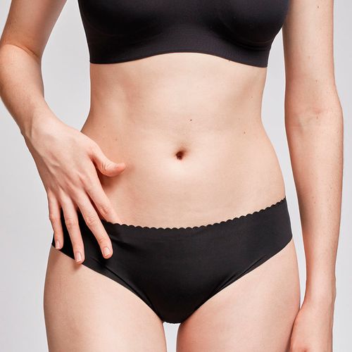 Panti Gisela negro de cintura media para mujer
