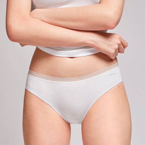Panti Gisela blanco de cintura media para mujer