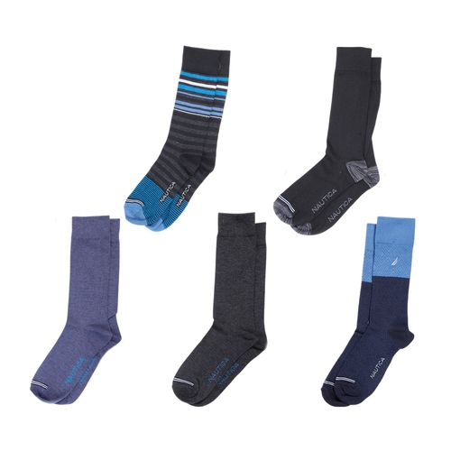 Pack de 5 pares de calcetines crew Nautica multicolor para hombre