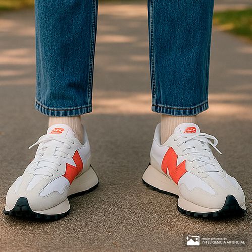 Zapato New Balance 327 deportivo casual blanco para hombre