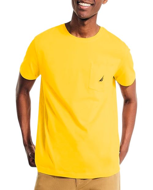 Camiseta Nautica classic fit amarilla sólida para hombre