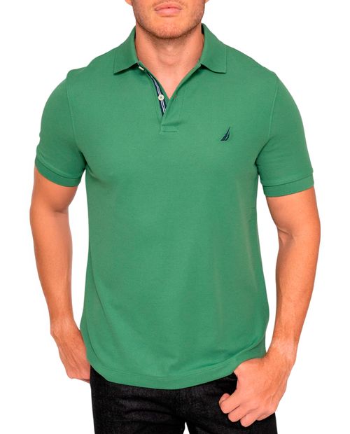 Polo Nautica classic fit texturizado verde para hombre