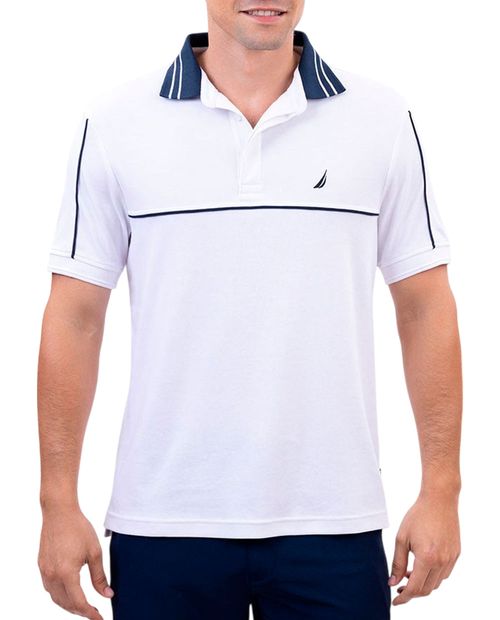 Camisa polo Nautica classic fit blanca sólida para hombre