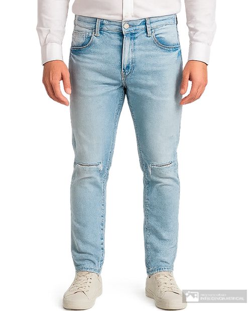 Jeans Orange slim fit celeste denim lavado para hombre