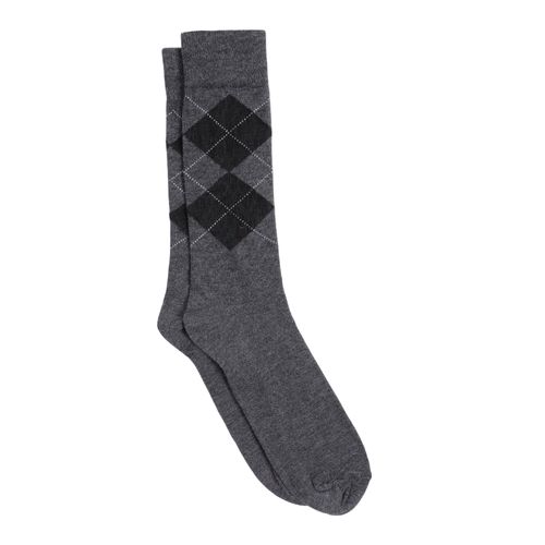 Par de calcetines crew Unexpected gris con rombos para hombre