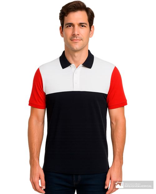 Camisa polo Gents color block para hombre