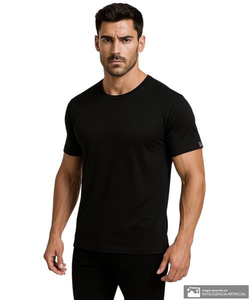 Camiseta deportiva Everlast negra sólida para hombre