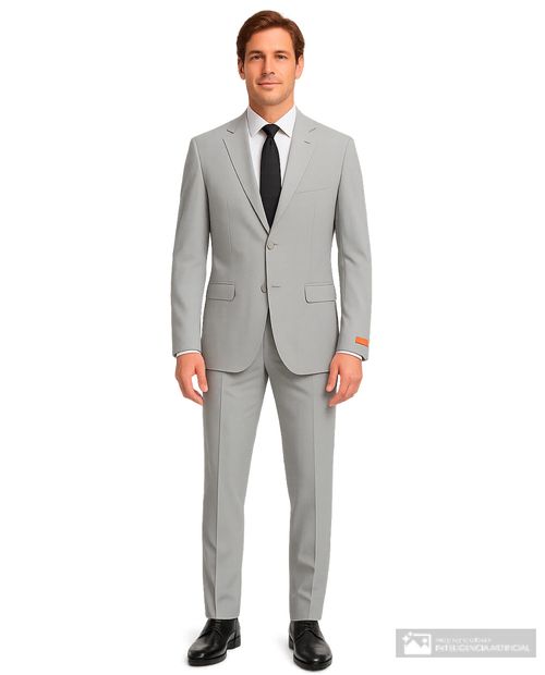 Traje Zanetti Orange slim fit gris texturizado para hombre