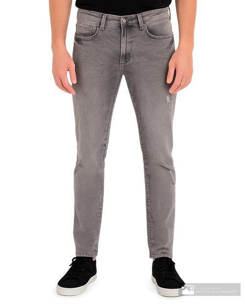 Jeans slim fit stretch Orange gris denim para hombre
