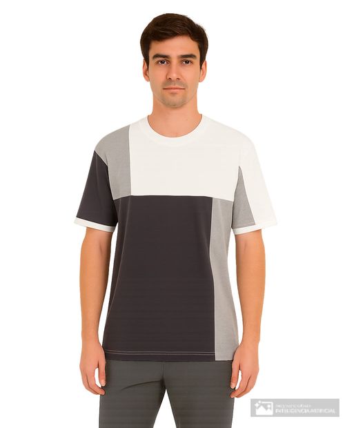 Camiseta Denim & Flower relaxed fit color blocking multicolor para hombre