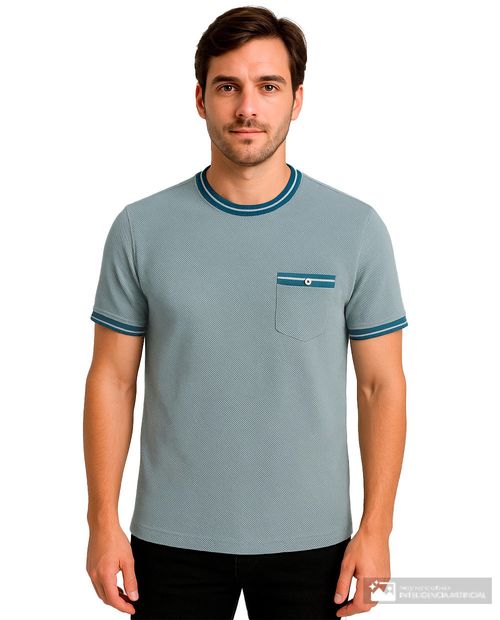 Camiseta Denim & Flower azul rayada para hombre
