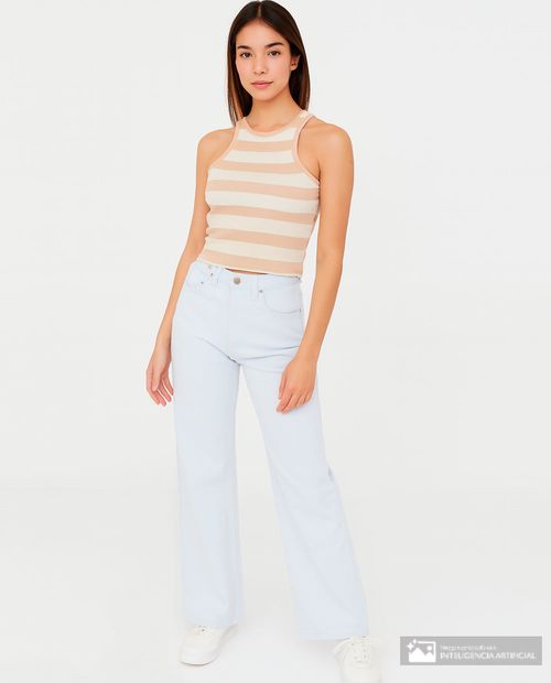 Jeans Most Wanted wide leg blanco de cintura alta para mujer