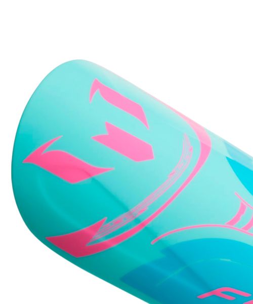 Espinilleras Adidas color aqua y rosado