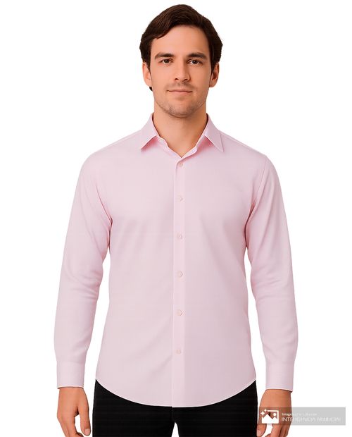 Camisa de vestir slim fit Carven rosada rayada para hombre