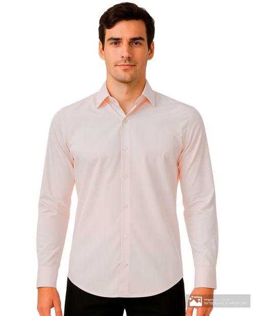 Camisa de vestir slim fit Carven rosada sólida para hombre