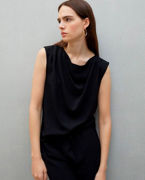 Blusa Easy Wear casual negra sin mangas para mujer