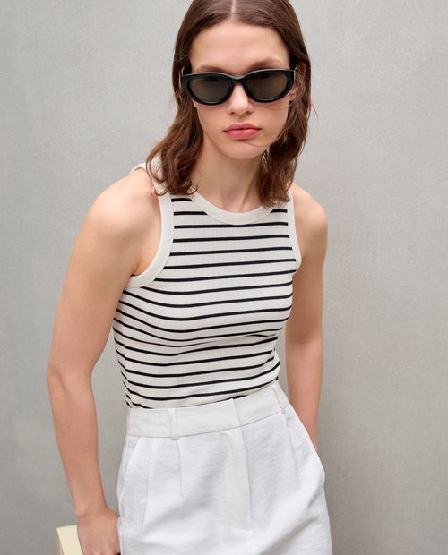 Camiseta Easy Wear rayada tank top de tirantes para mujer