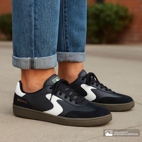 Zapato deportivo casual Skechers negro para hombre