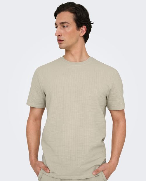 Camiseta texturizada de corte regular de Only & Sons para hombre