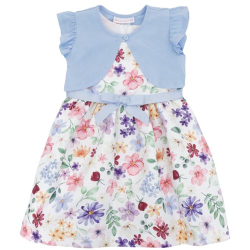 Vestido multicolor con estampado floral para niña
