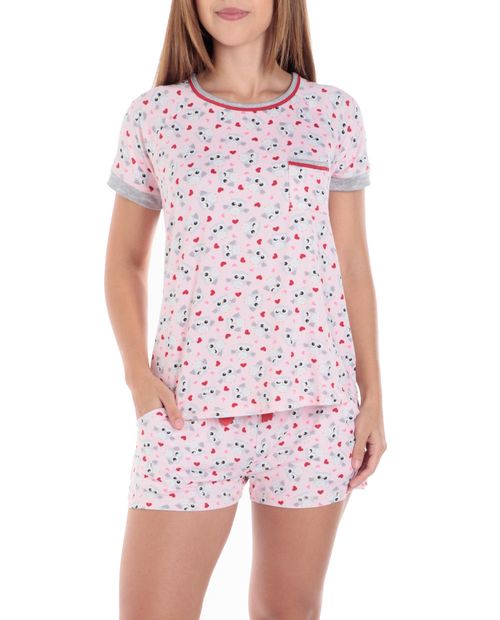 Pijama con short Rene Rofe estampada para mujer