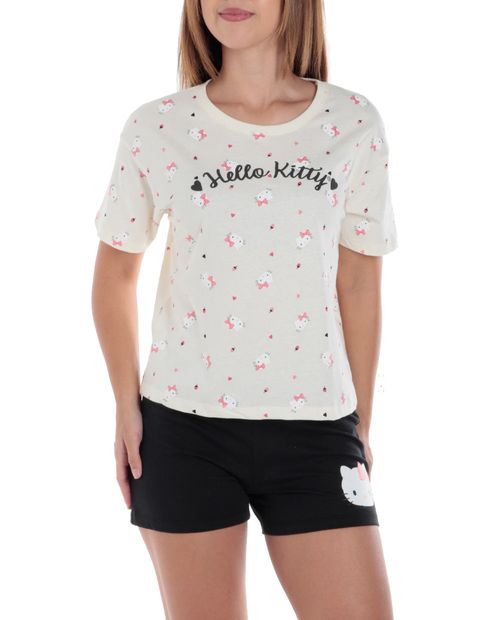 Pijama con short St. Jacks estampada de Hello Kitty para mujer