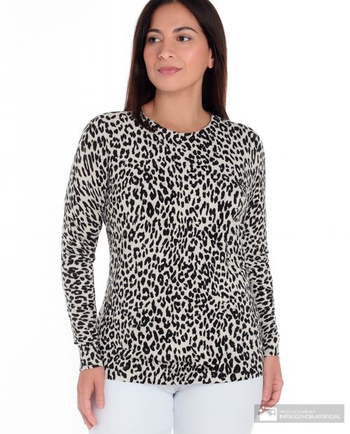 Suéter Sabrina pull over estampado para mujer